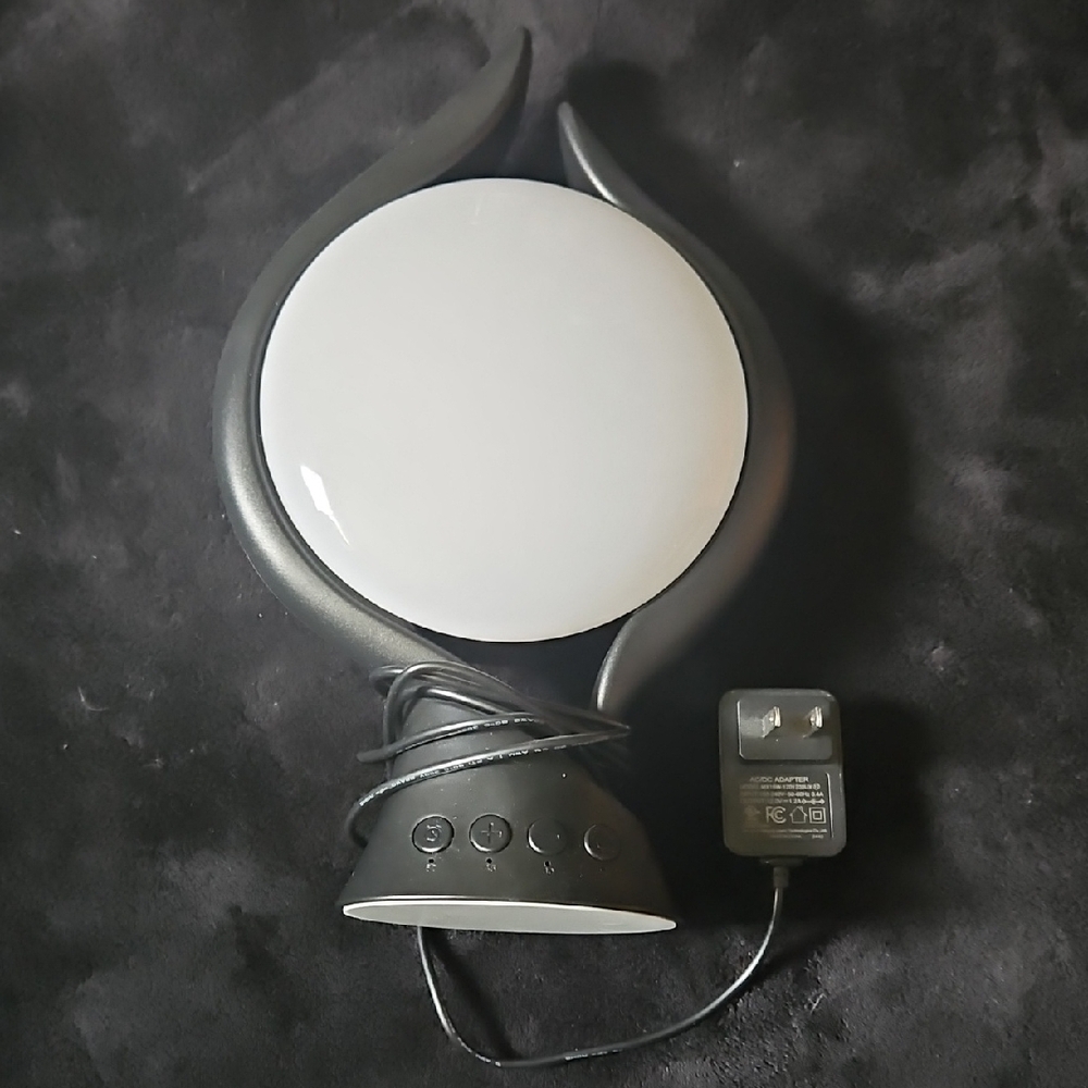 Black LED Touch Lamp with White Diffuser - Curved Accent Design